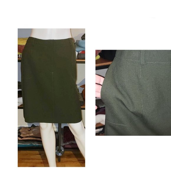 NWT "MADE IN CANADA"  green pocket skirt size 8 medium - Picture 3 of 14